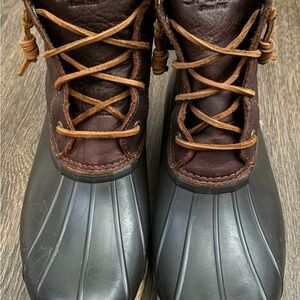 Women’s Sperry Brown and Black Duck Boots